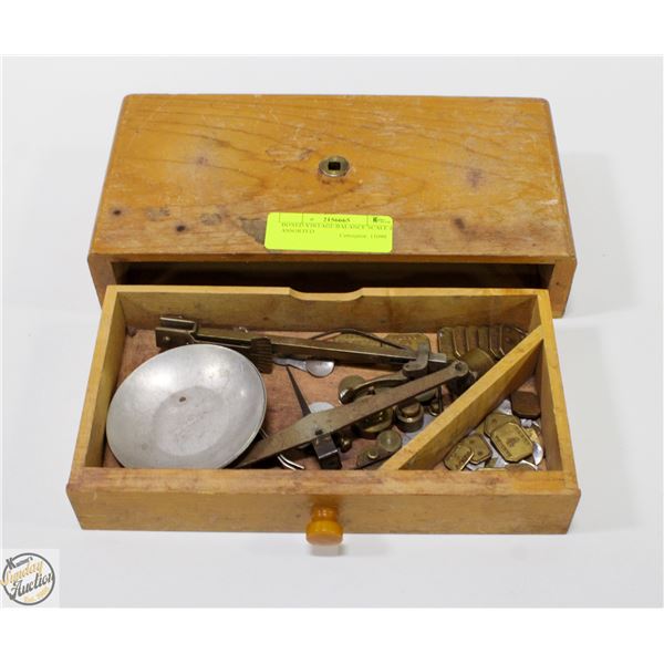BOXED VINTAGE BALANCE SCALE & ASSORTED