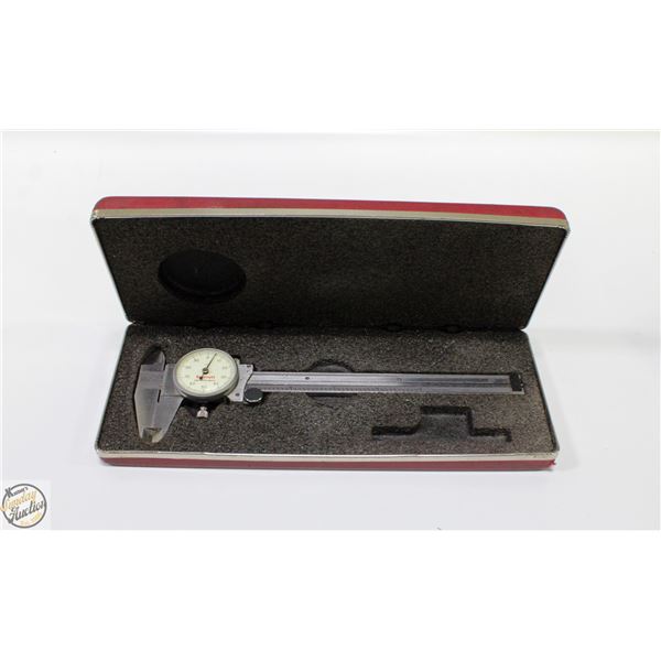 VINTAGE BOXED STARRETT PRECISION DIAL CALIPER.