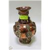 Image 1 : ANTIQUE COPPER VASE WITH GEMSTONES