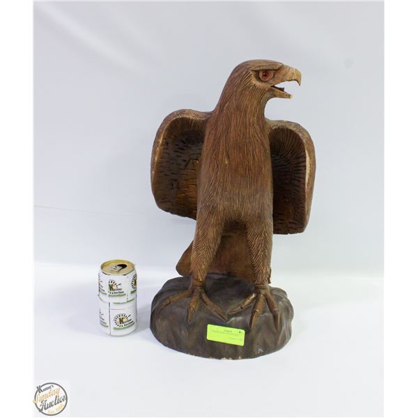 LARGE WOOD CARVED EAGLE.