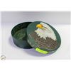 Image 1 : ROUND LIDDED TRINKET BOX HAND PAINTED EAGLE