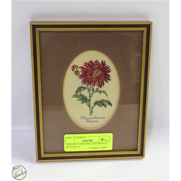 VINTAGE CASH ENGLAND WOVEN PICTURE IN