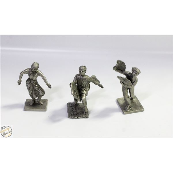 SET OF 3 SELANGOR PEWTER DANCERS.