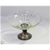 Image 1 : WEIGHTED BASED STERLING AND CRYSTAL DISH.