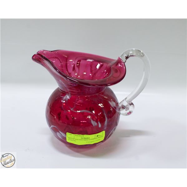 ART GLASS PITCHER STAMPED WITH MAKERS