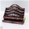 Image 1 : MAHOGHANY WOOD GENUINE ABALONE INLAY LETTER REST