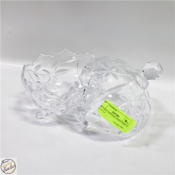 VINTAGE CRYSTAL CANDY DISH/LID SET 9"X6"