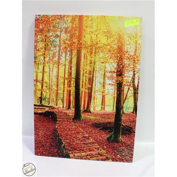 LED LIT AUTUMN WALL ART CANVAS