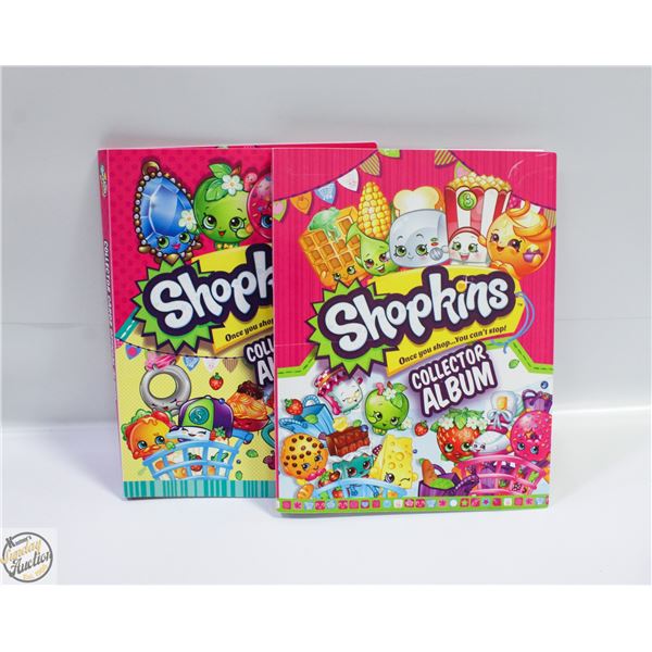 2 SHOPKINS COLLECTOR ALBUMS W/CARDS