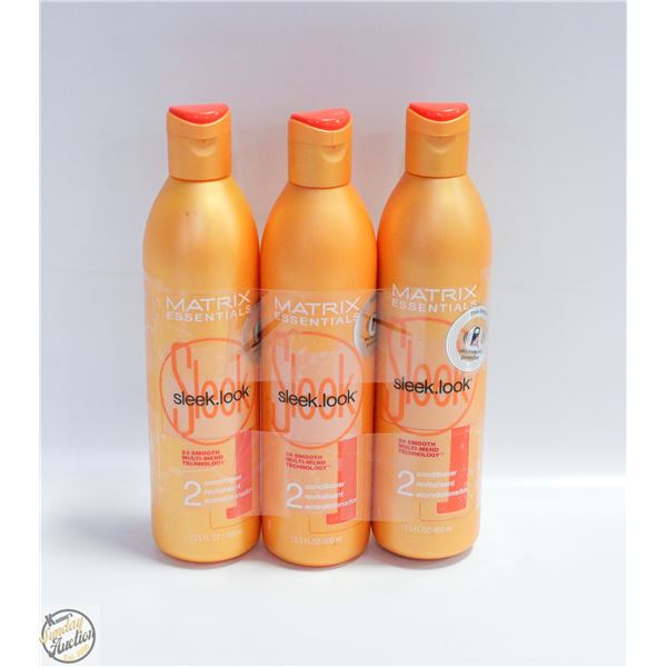 (3) MATRIX ESSENTIALS SLEEK-LOOK CONDITIONER 400 M