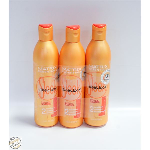 (3) MATRIX ESSENTIALS SLEEK-LOOK CONDITIONER 400 M