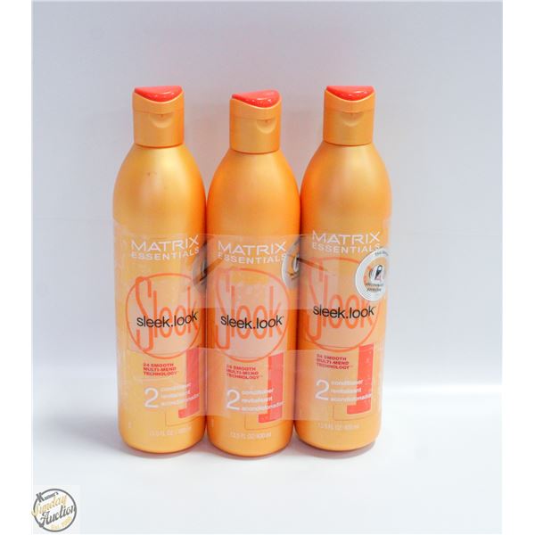 (3) MATRIX ESSENTIALS SLEEK-LOOK CONDITIONER 400 M
