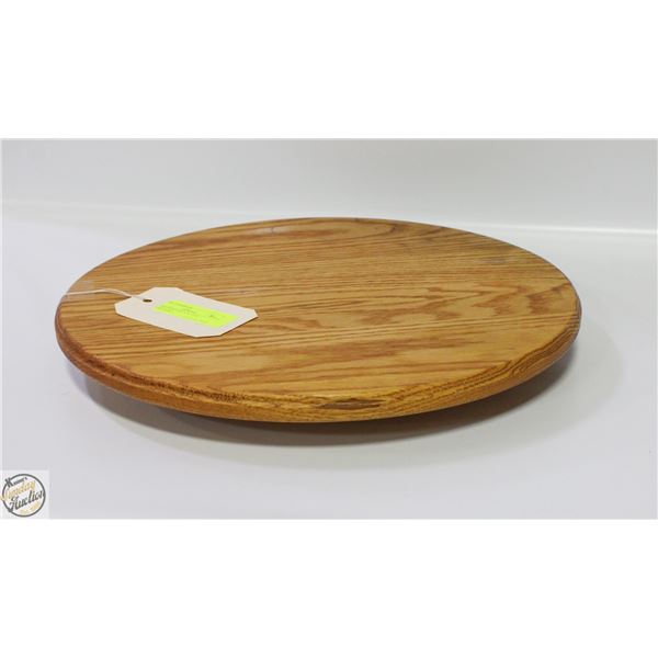 SOLID OAK "LAZY SUSAN' TURNTABLE 16" DIAMETER