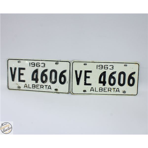 2 ALBERTA LICENSE PLATES - 1963