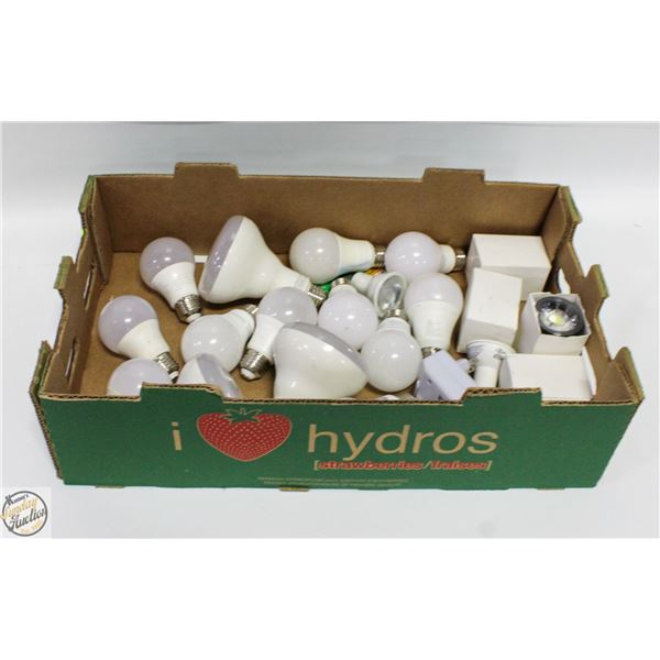 BOX FULL OF LED LIGHT BULBS INCLUDING LED