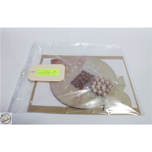 SOAPSTONE SOLITAIRE GAME BOARD W/MARBLES