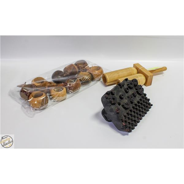 CARVED WOOD ORNAMENTS BATIK STAMP,