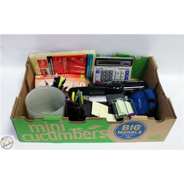 FLAT FULL OF OFFICE SUPPLIES