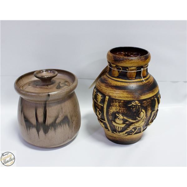 VINTAGE POTTERY - WEST GERMANY VASE &