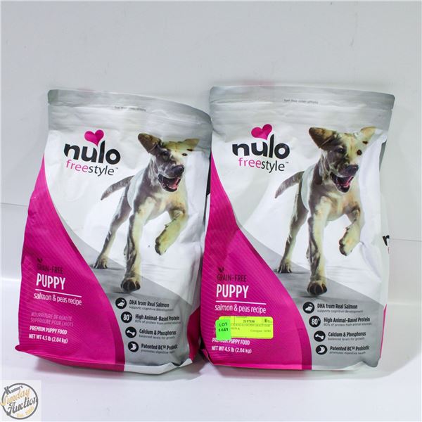 2 X 4.5LB NULO PUPPY DOG FOOD SALMON &