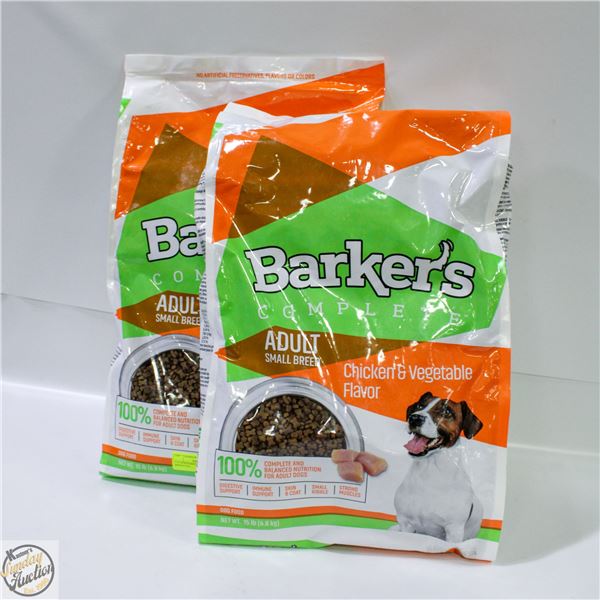 2 X 15LB BARKER'S ADULT SMALL BREED DOG