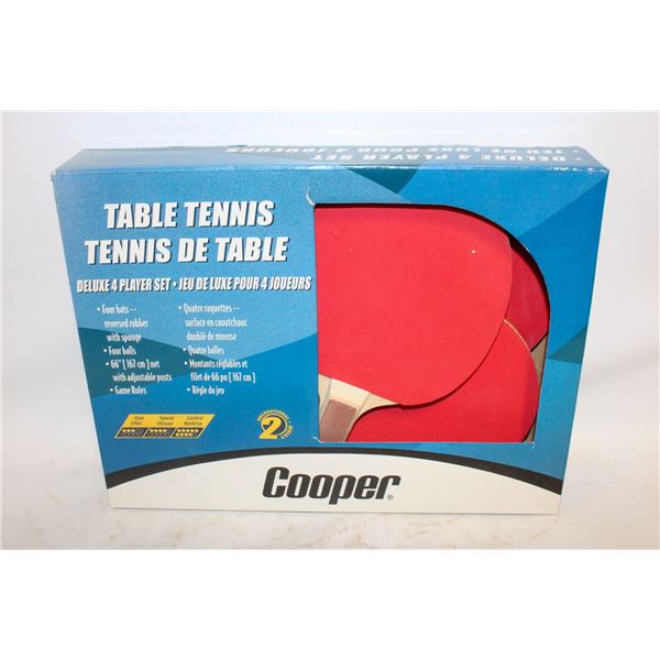 NEW COOPER TABLE TENNIS DELUXE 4 PLAYER SET