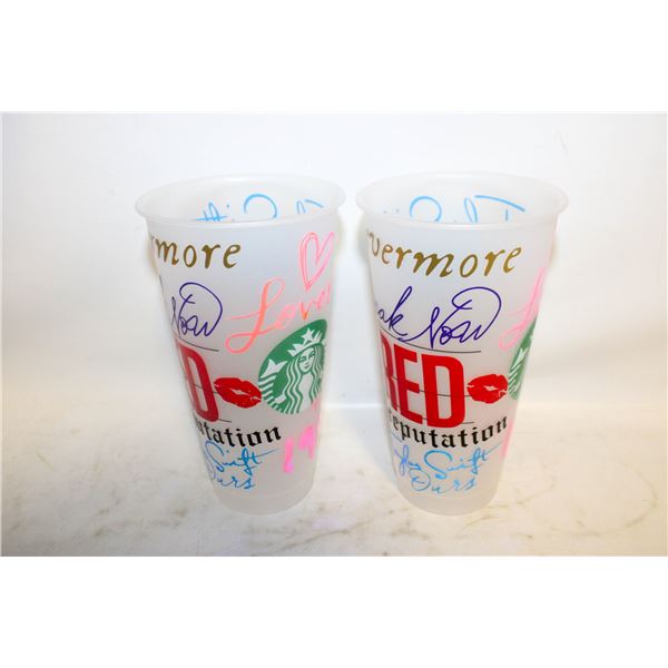 2 TAYLOR SWIFT RED 24 OZ COLLECTOR CUPS SET