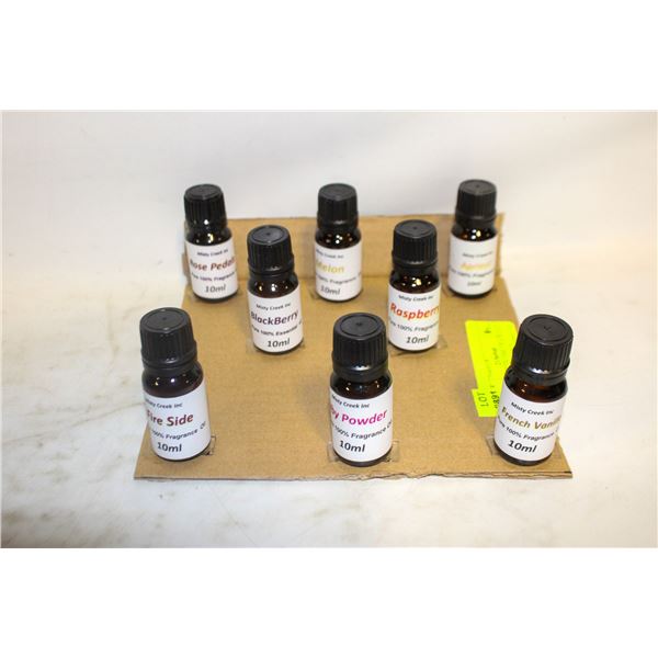 NEW 8 BOTTLES 10ML FRAGRANCE OILS ASSORTED SCENTS