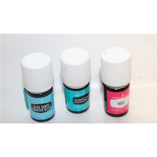 3 YOUNG LIVING ESSENTIAL OILS ROSE, BLUE TANSY, RO