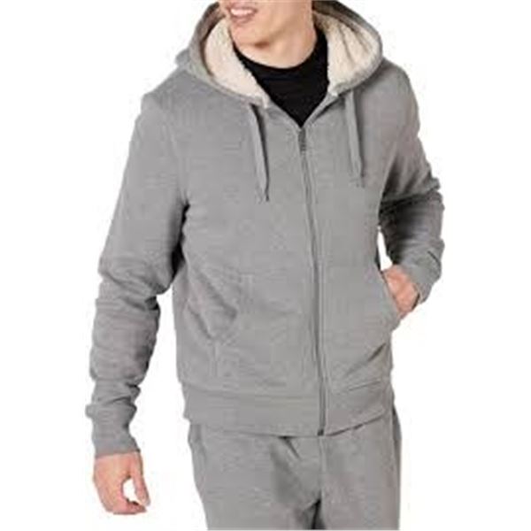 NEW AMAZON ESSENTIALS XL GREY FUR LINED HOODIE