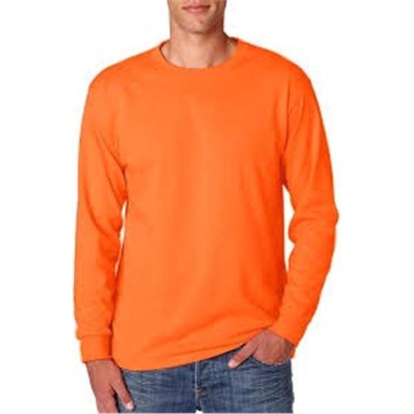 NEW JERZEES 3XL ORANGE LONG SLEEVE SHIRT