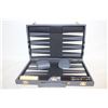 Image 1 : NEW COMPLETE BACKGAMMON SET LEATHER CASE