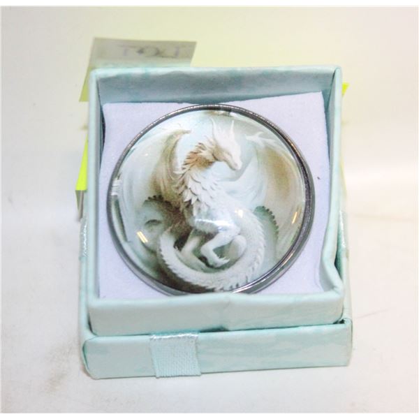 NEW 2D, DRAGON BROOCH/PIN CAPPED