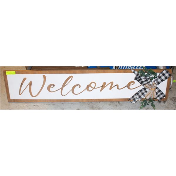 WOODEN WELCOME SIGN 4FT X 10 INCH