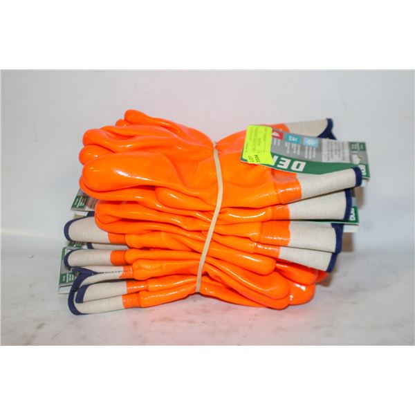 5 PAIR DENY LINED FULL PVC COATED GLOVES