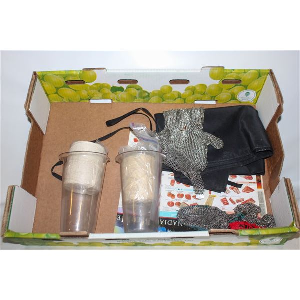 CHAIN BUTCHER GLOVES /ARM BANDS/TWINE/APRON