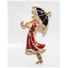 Image 1 : 20)  GOLD TONE WITH RED AND BLACK ENAMEL