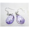 Image 1 : 22)  PEAR SHAPED SOFT MAUVE CHECKERBOARD