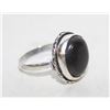 Image 1 : 11)  NATURAL OVAL BLACK ONYX SIZE 6 RING