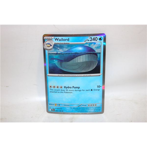 9)  WAILORD (41/159) HOLO POKEMON CARD.