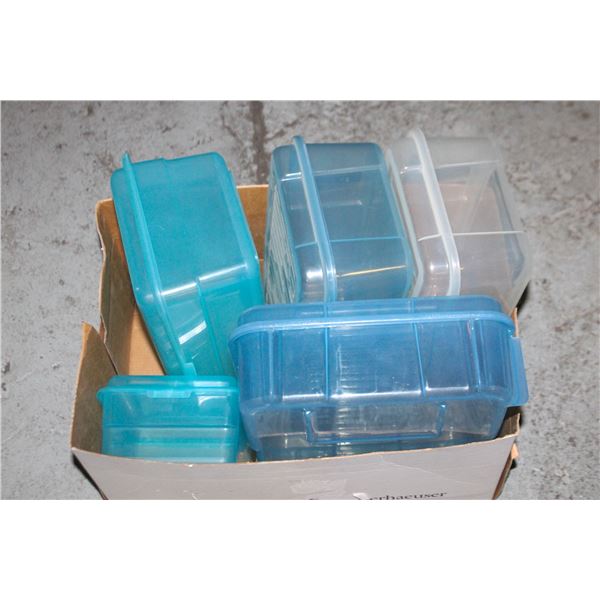 5 RUBBERMAID /STERILITE CLEAR BINS