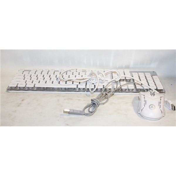 WHITE GAMING KEYBOARD AND MOUSE
