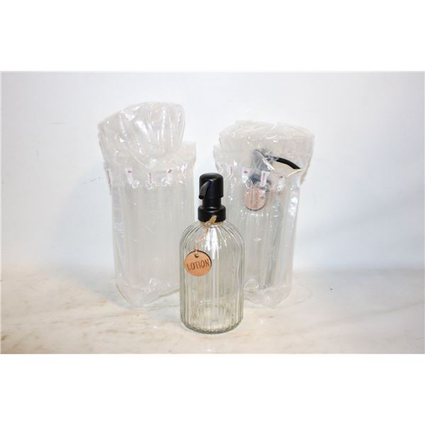 NEW MARTKA IVAN BOTTLES W/PUMPS FOR SOAP/LOTION