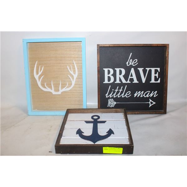 3 BOYS ROOM WALL ART