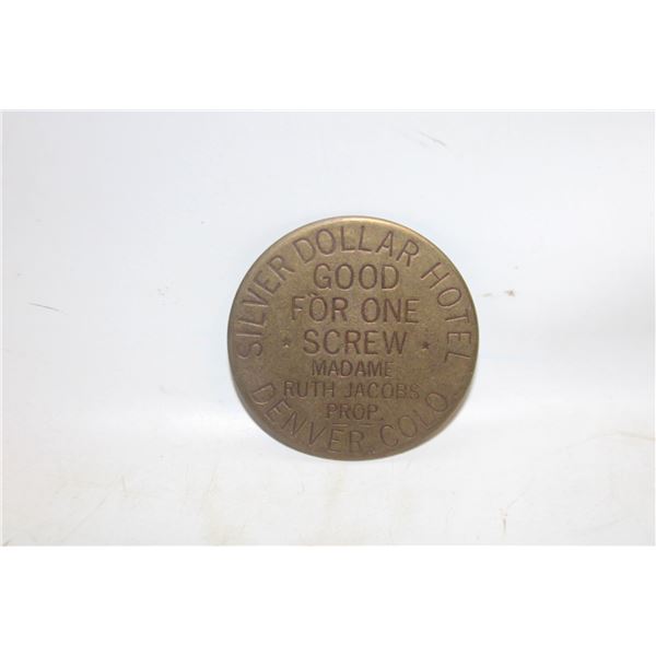 SILVER DOLLAR HOTEL BROTHEL TOKEN