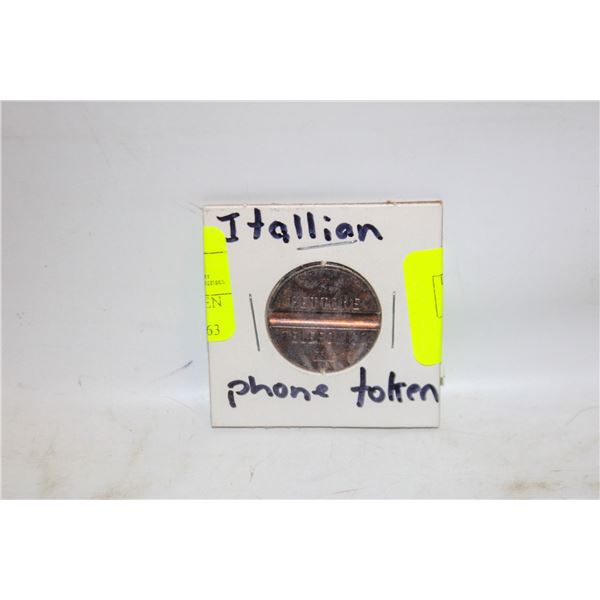 VINTAGE ITALLIAN PHONE TOKEN
