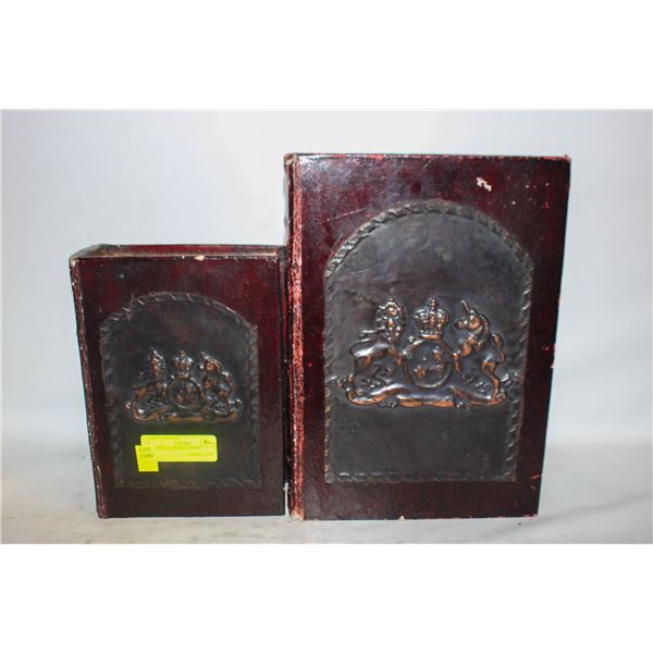 2 VINTAGE STORAGE BOOK