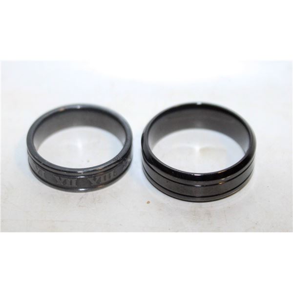 BLACK WEDDING BANDS 12.5 GRAMS SIZE 9, 11