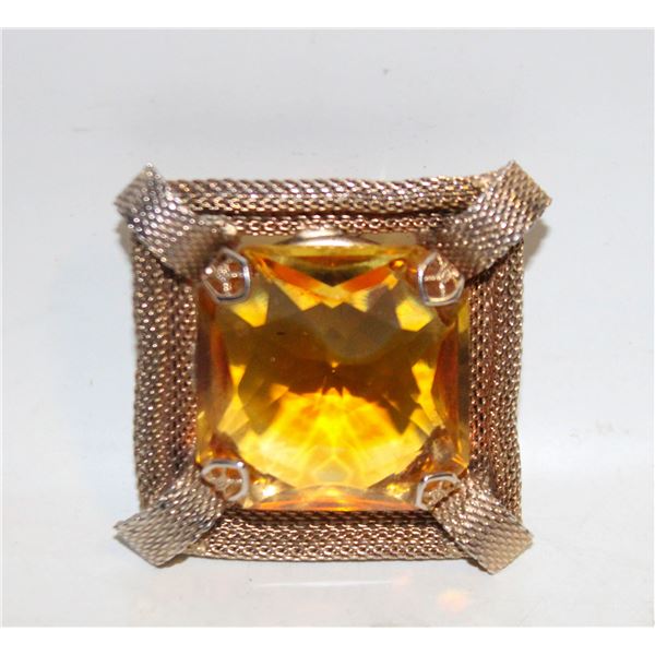 TOPAZ GIVRE RHINESTONE GOLD TONE