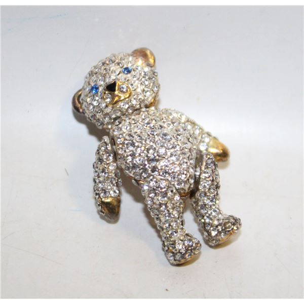 BEDAZZLED TEDDY PENDANT BROOCH 19.8 GRAMS